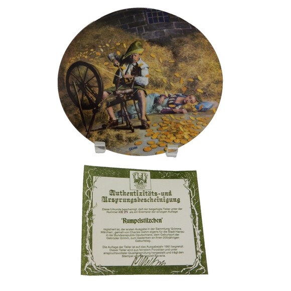 Bradford Exchange Königszelt Bavaria Brothers Grim Rumpelstilzchen Plate - Picture 1 of 7